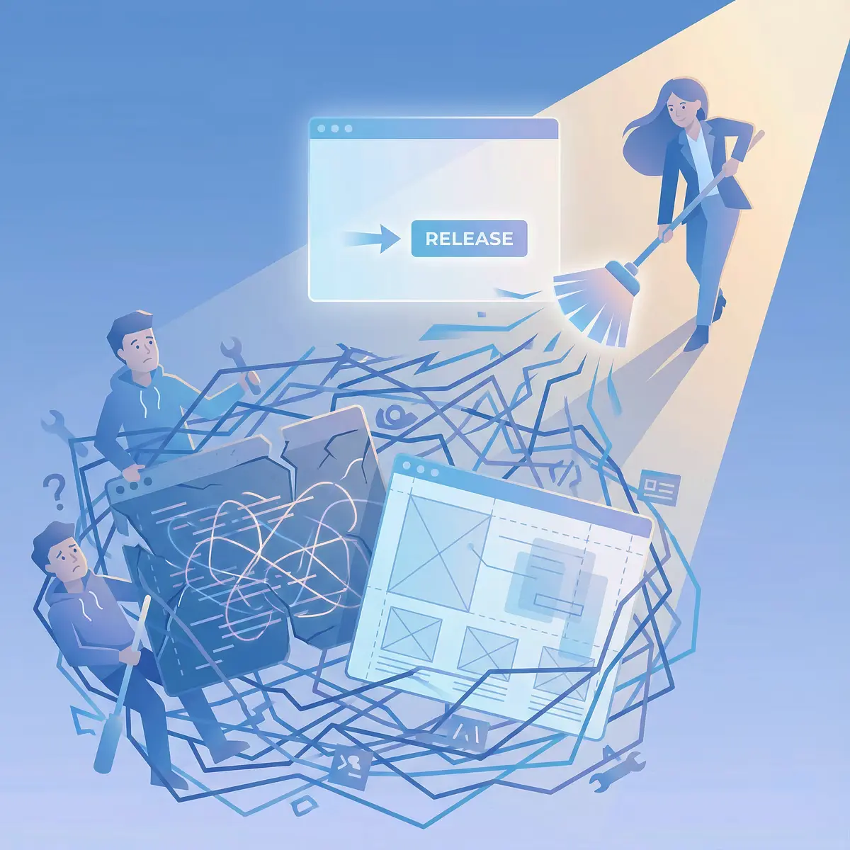 иллюстрация на тему сложностей удаленной работы